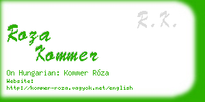 roza kommer business card